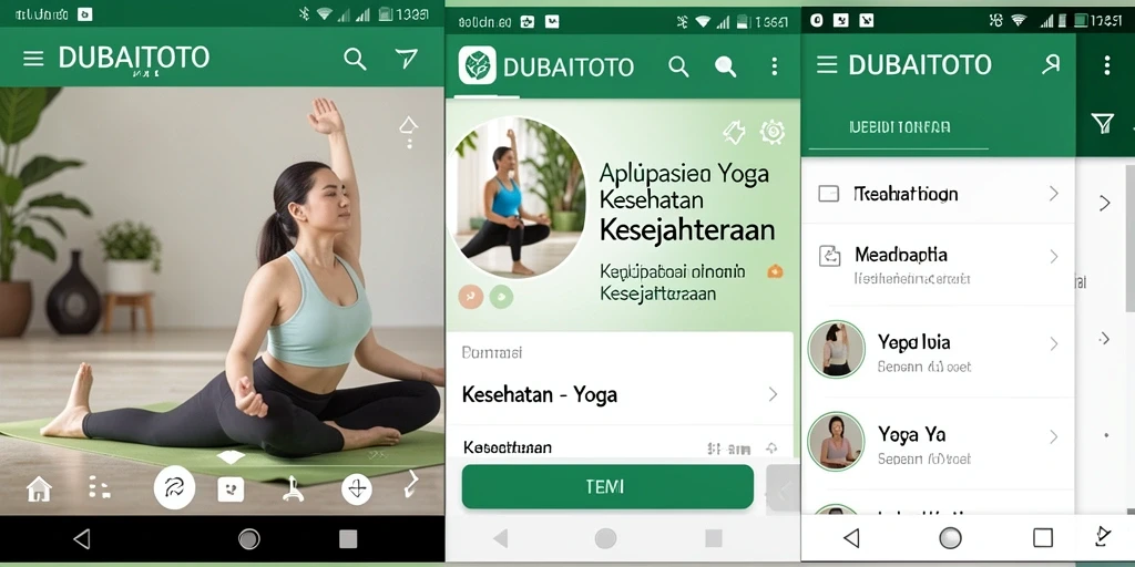 Antarmuka DUBAITOTO menunjukkan berbagai sesi Yoga yang menarik.