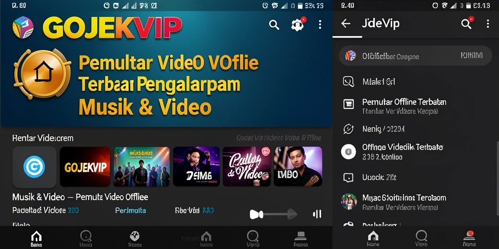 Antarmuka intuitif GOJEKVIP untuk Pemutar Video Offline.