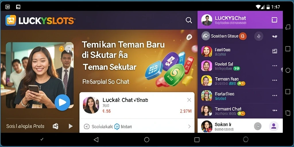 Antarmuka LUCKYSLOTS yang menarik untuk berinteraksi dengan teman baru.