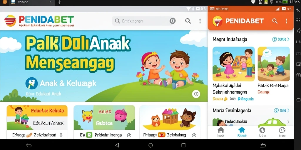 Tampilan antarmuka aplikasi PENIDABET yang ramah anak dan edukatif.