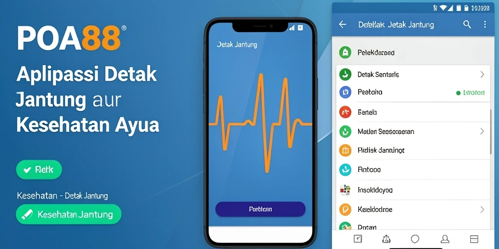 Antarmuka utama aplikasi POA88 menampilkan grafik detak jantung yang jelas.