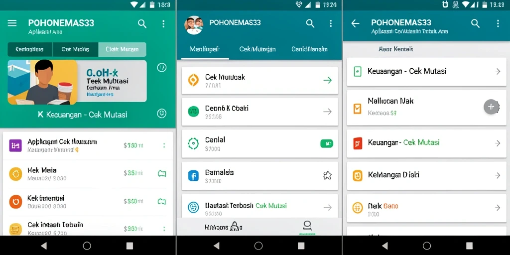 Antarmuka POHONEMAS33 menampilkan mutasi keuangan yang jelas dan informatif.