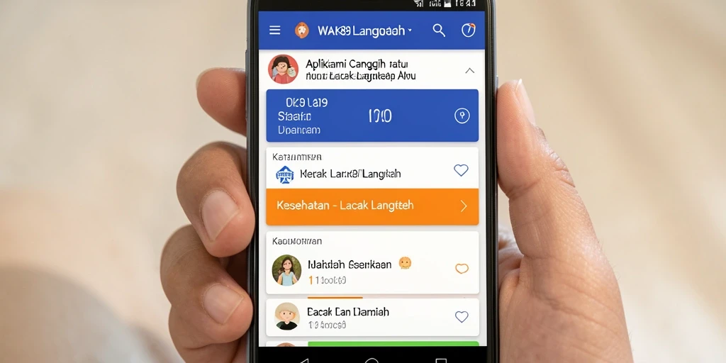 Antarmuka pengguna aplikasi Lacak Langkah WAK89 yang informatif dan menarik.