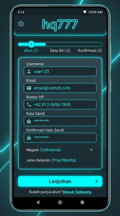 Panduan Buat Akun Baru hq777 untuk Android